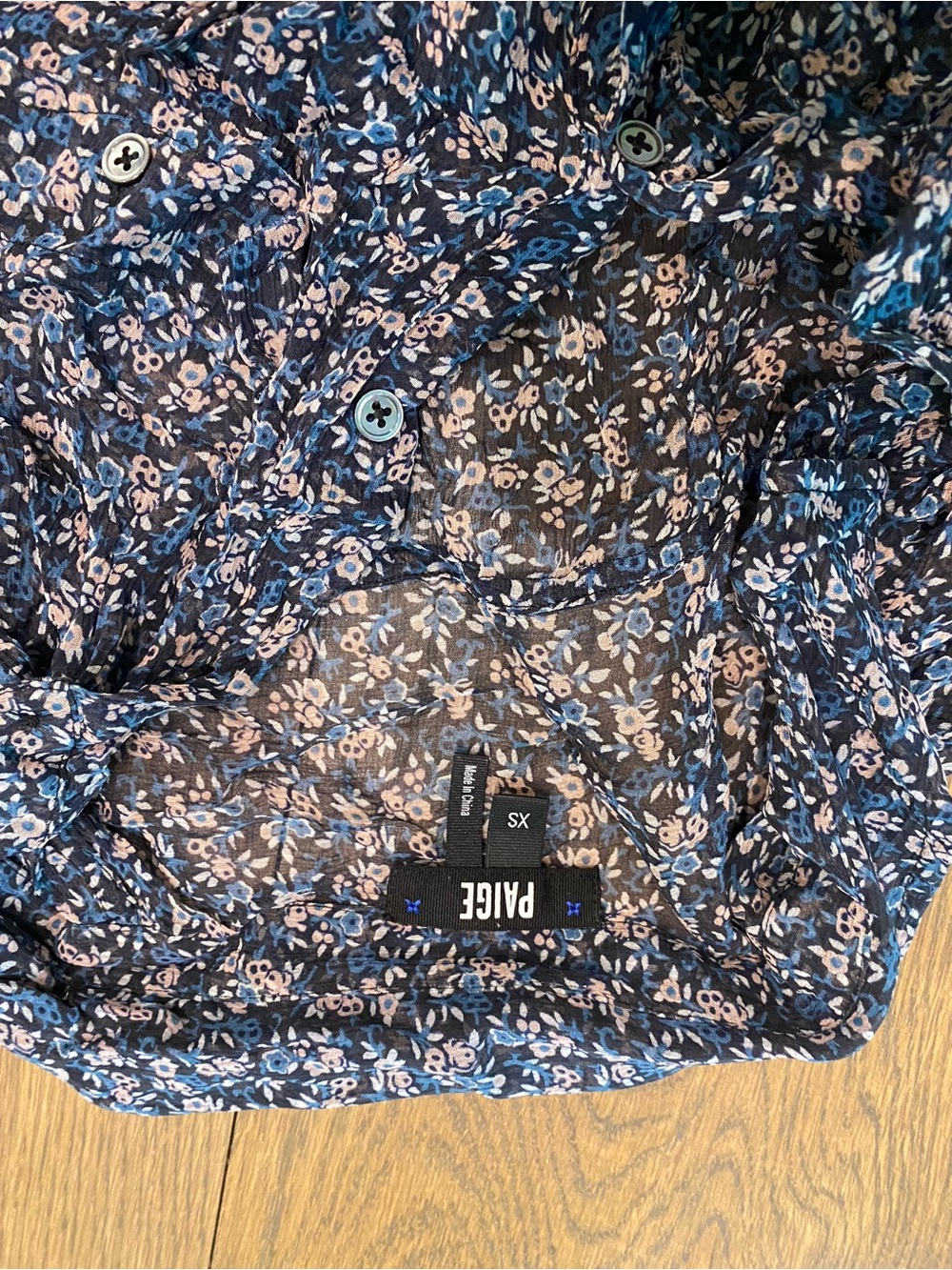 PAIGE 100% Silk Sheer Button Down Blouse